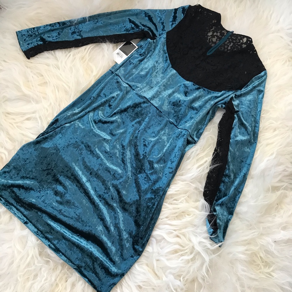 Juicy Couture Black Label Velour Lace-Back Dress - Picture 7 of 8